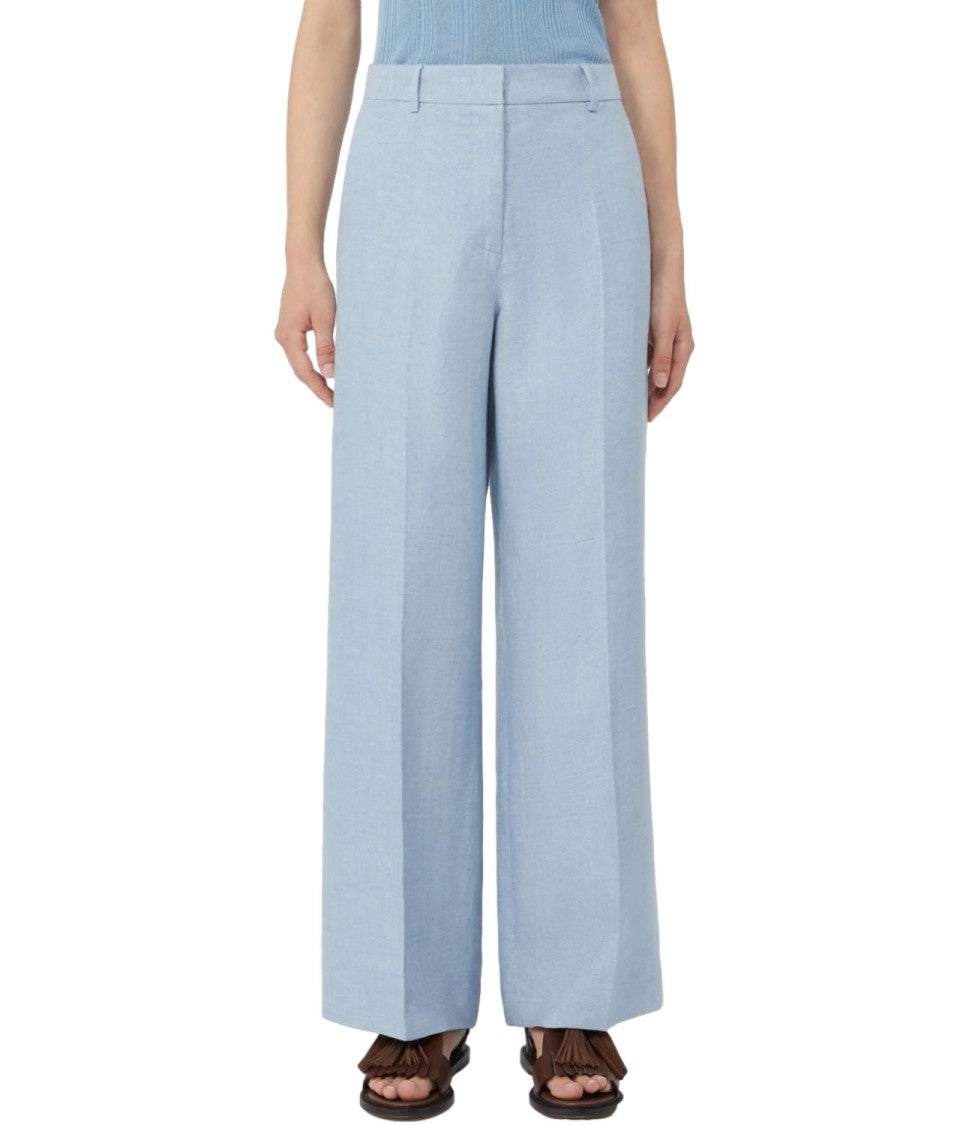 Max Mara Light Blue Wkdmalizia Wool Trousers
