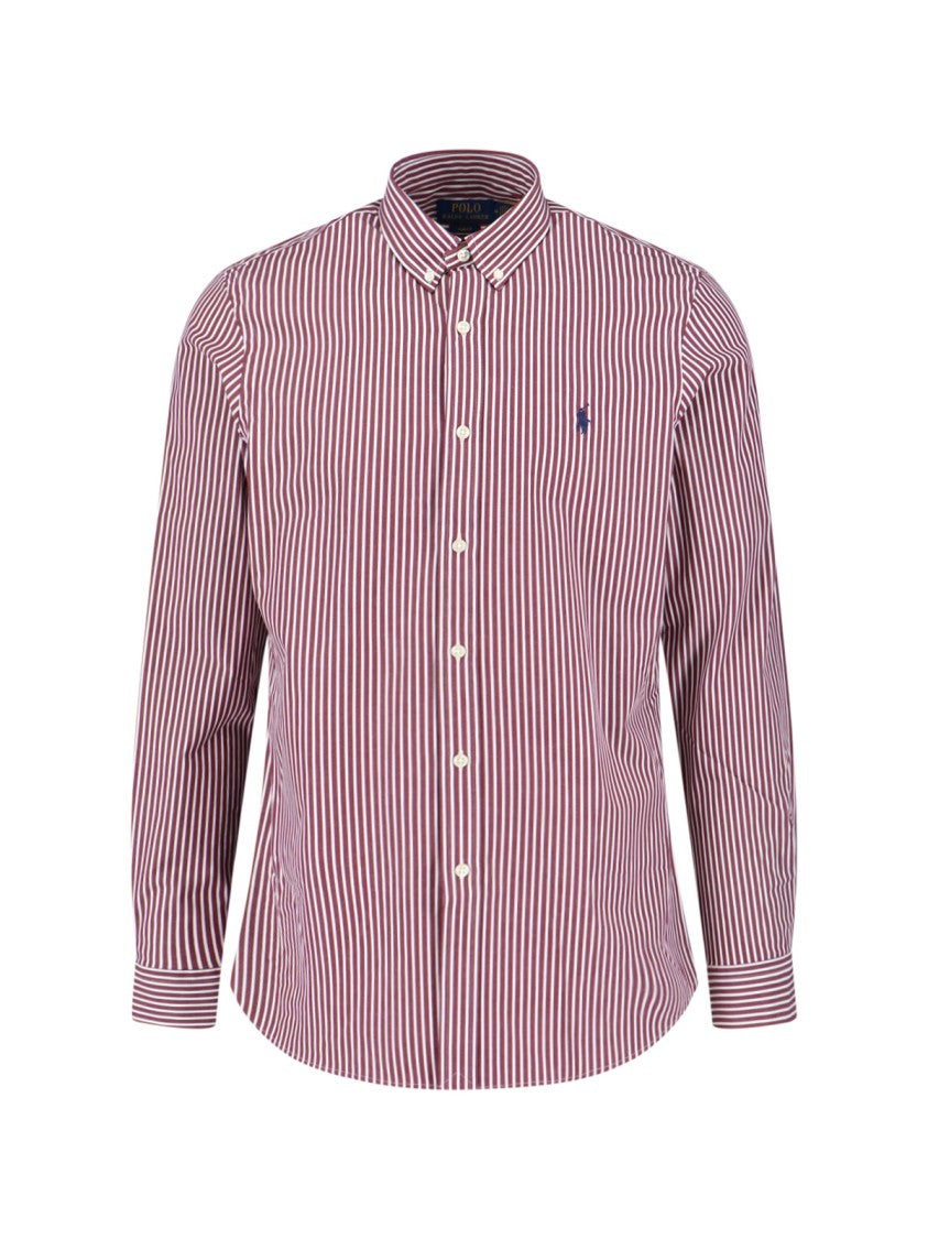 Polo Ralph Lauren Striped Logo Shirt – Red