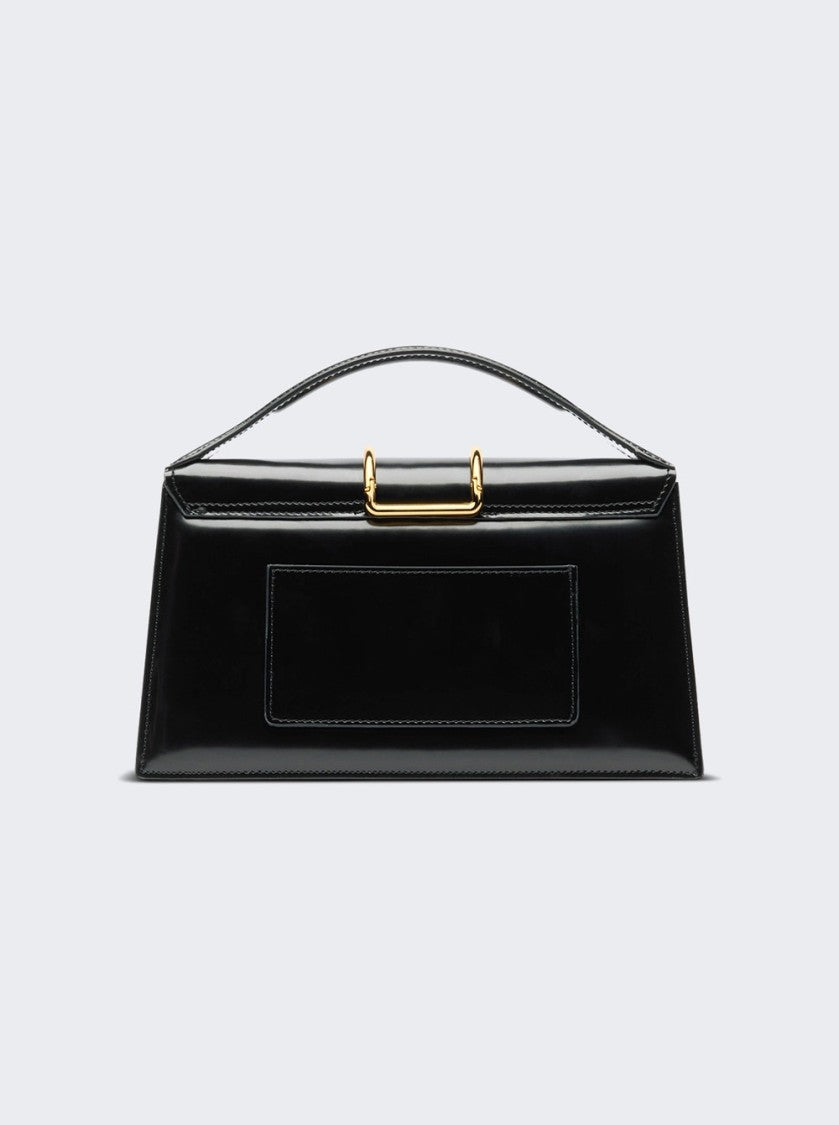 Jacquemus Structured Calfskin Shoulder Bag With Metal Tab Closure