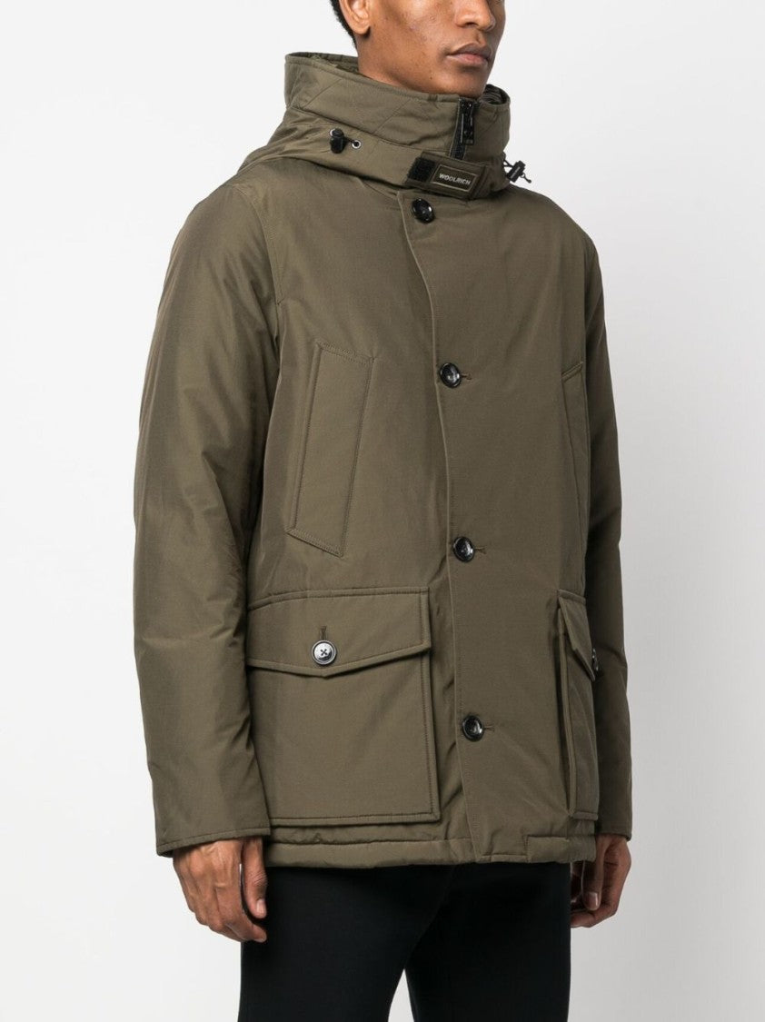 Woolrich Feather Down Padded Parka With Concealed Hood