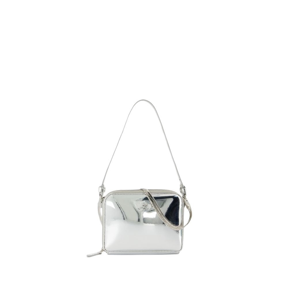 Courrèges Cloud Chained Mirror Purse - Leather - Silver