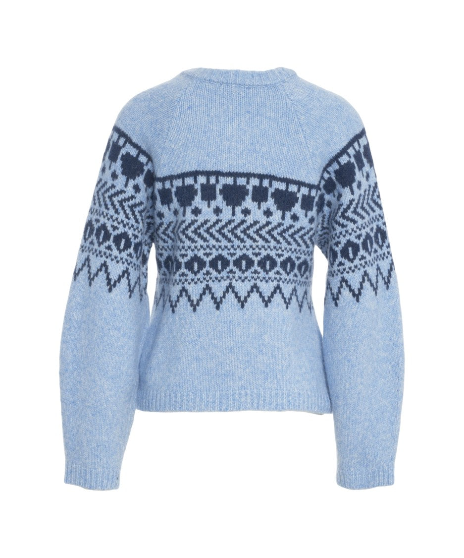 Baum Und Pferdgarten Knitted Cardigan With Unique Hem And Patterned Design