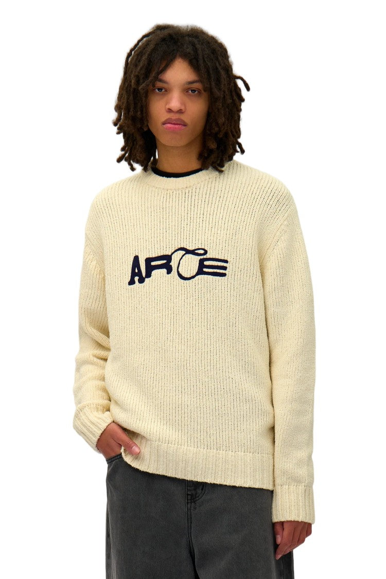 Arte Antwerp Cream Logo Heavyweight Cotton Sweater