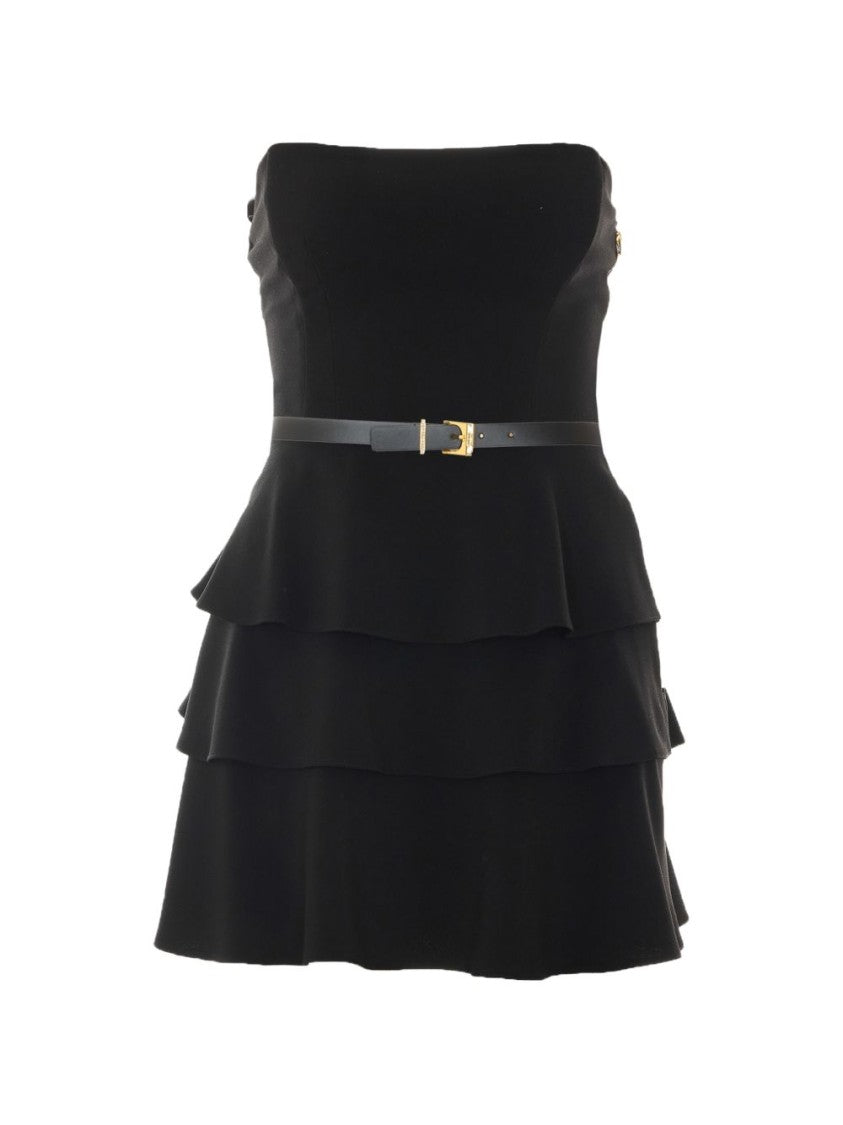 strapless peplum dress black Elisabetta Franchi Mini Tiered Size:Choose your size: Sequin Puff Sleeve Black Extended Sizing elevating every moment with