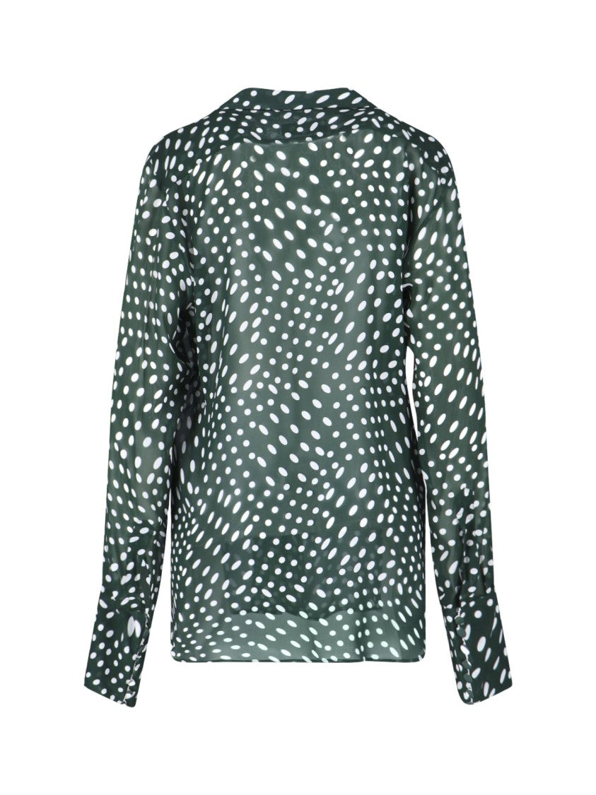 Dries Van Noten Semi-Sheer Viscose Shirt – Green