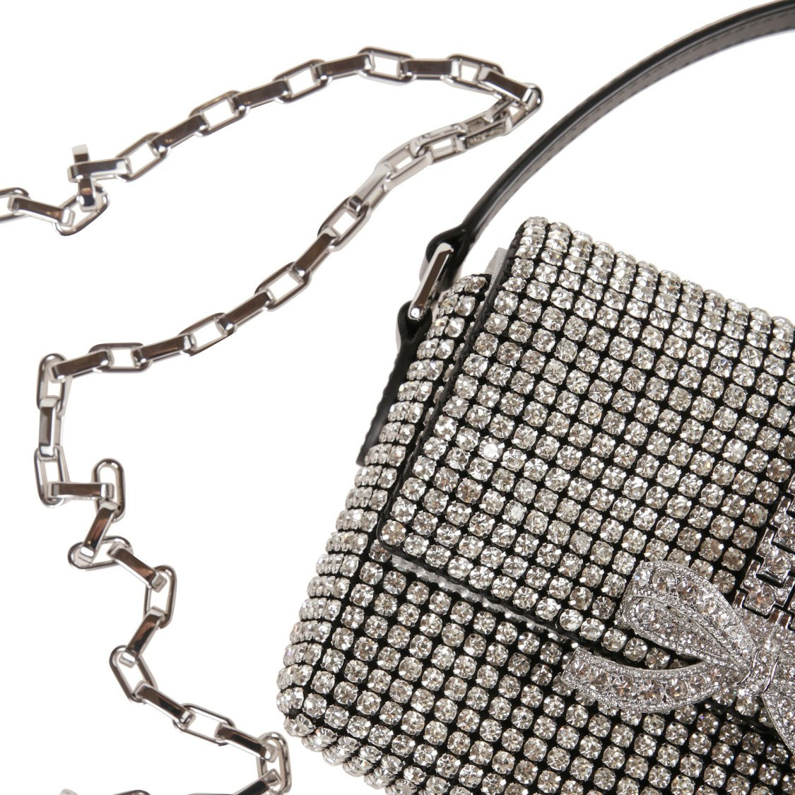 Self-Portrait Rhinestone Chainmail Micro Bag