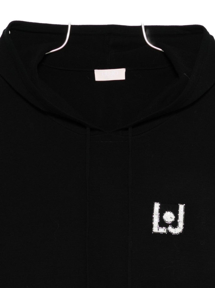 Liu Jo Relaxed Fit Black Sweater With Hood