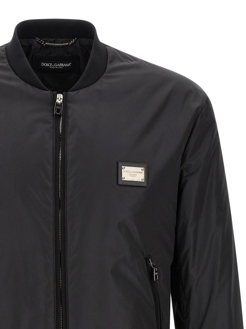Dolce & Gabbana Logo Plaque Bomber Jacket