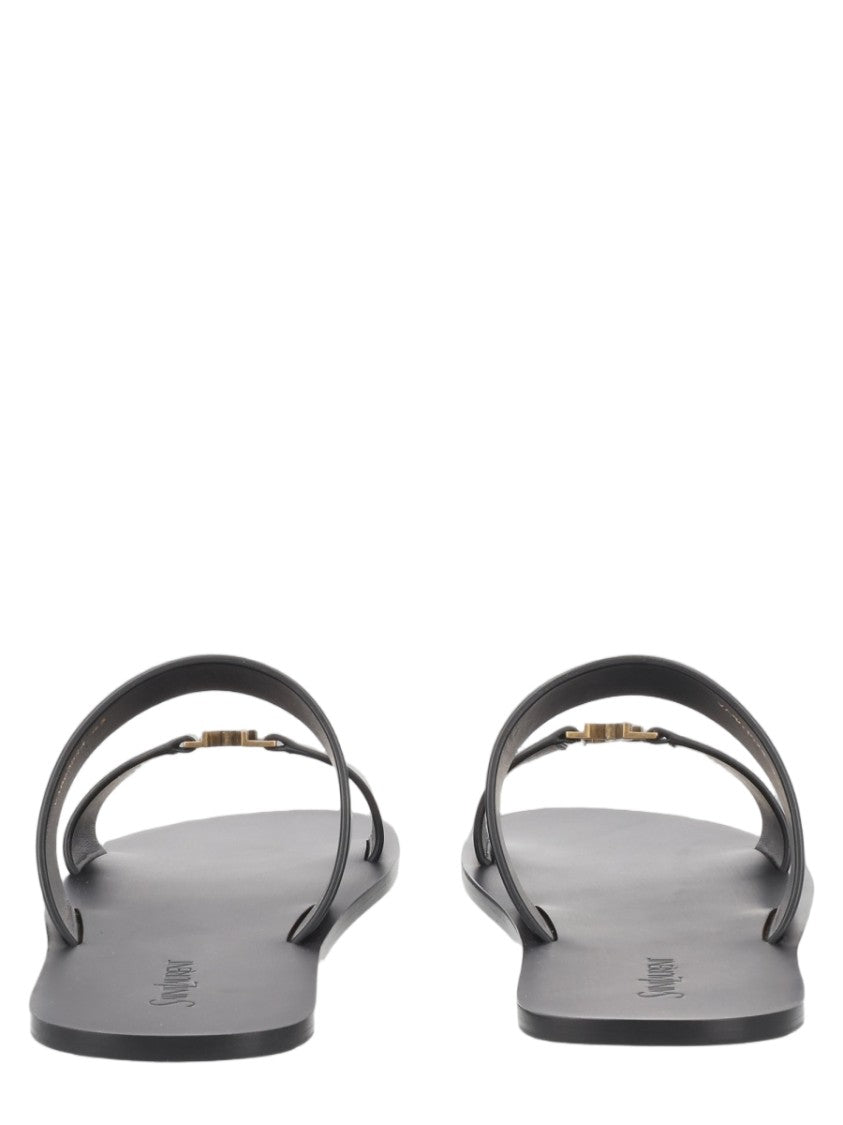 Saint Laurent Babylone Brown Calf Leather Sandals