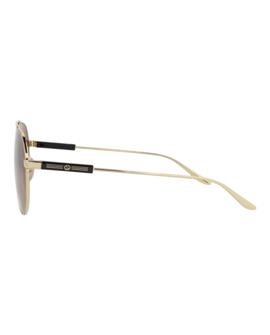 Gucci Aviator-Frame Metal Sunglasses