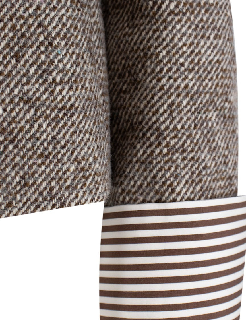 Brunello Cucinelli Textured Herringbone Double-Breasted Jacket