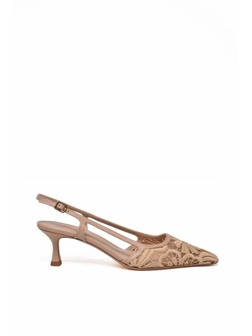 Roberto Festa Beige Other Fibers Lace Pump