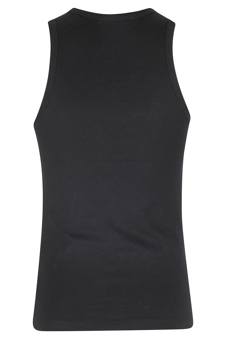Coperni Black C-Logo Crossed Metal-Buckle Cotton-Blend Tank Top
