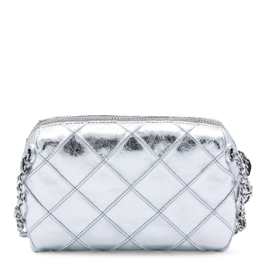 Tory Burch Silver Leather Crossbody Bag