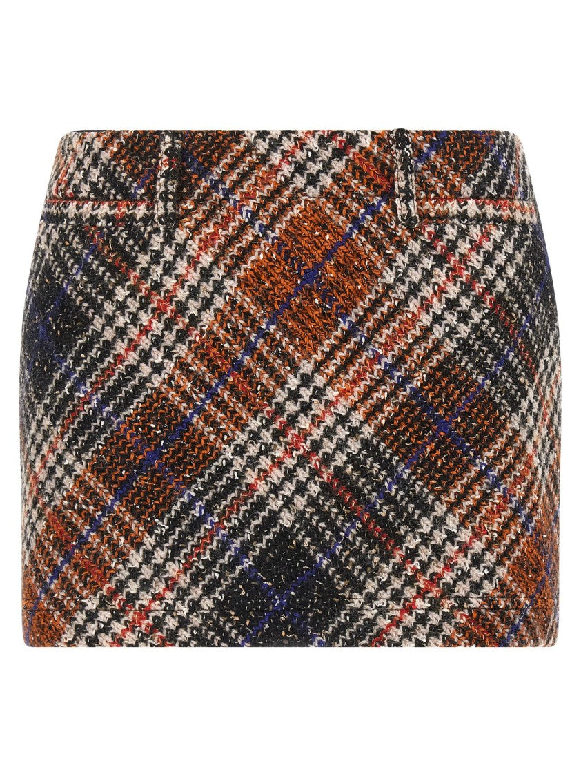 Missoni Pied-De-Poule Patterned Mini Skirt In Wool