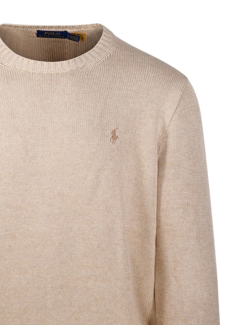 Polo Ralph Lauren Neutral Sweater Crew Neck Cotton Sweater