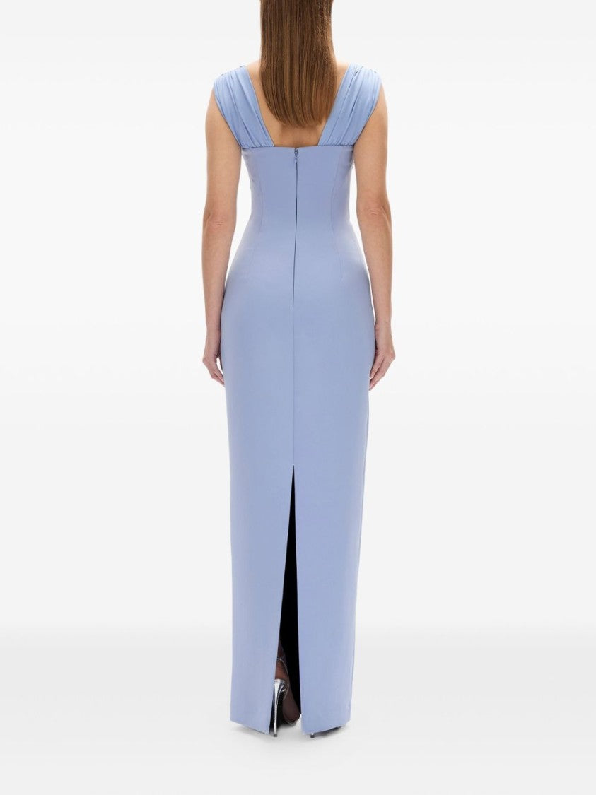 Rachel Gilbert Fitted Column Dress With Straight Neckline