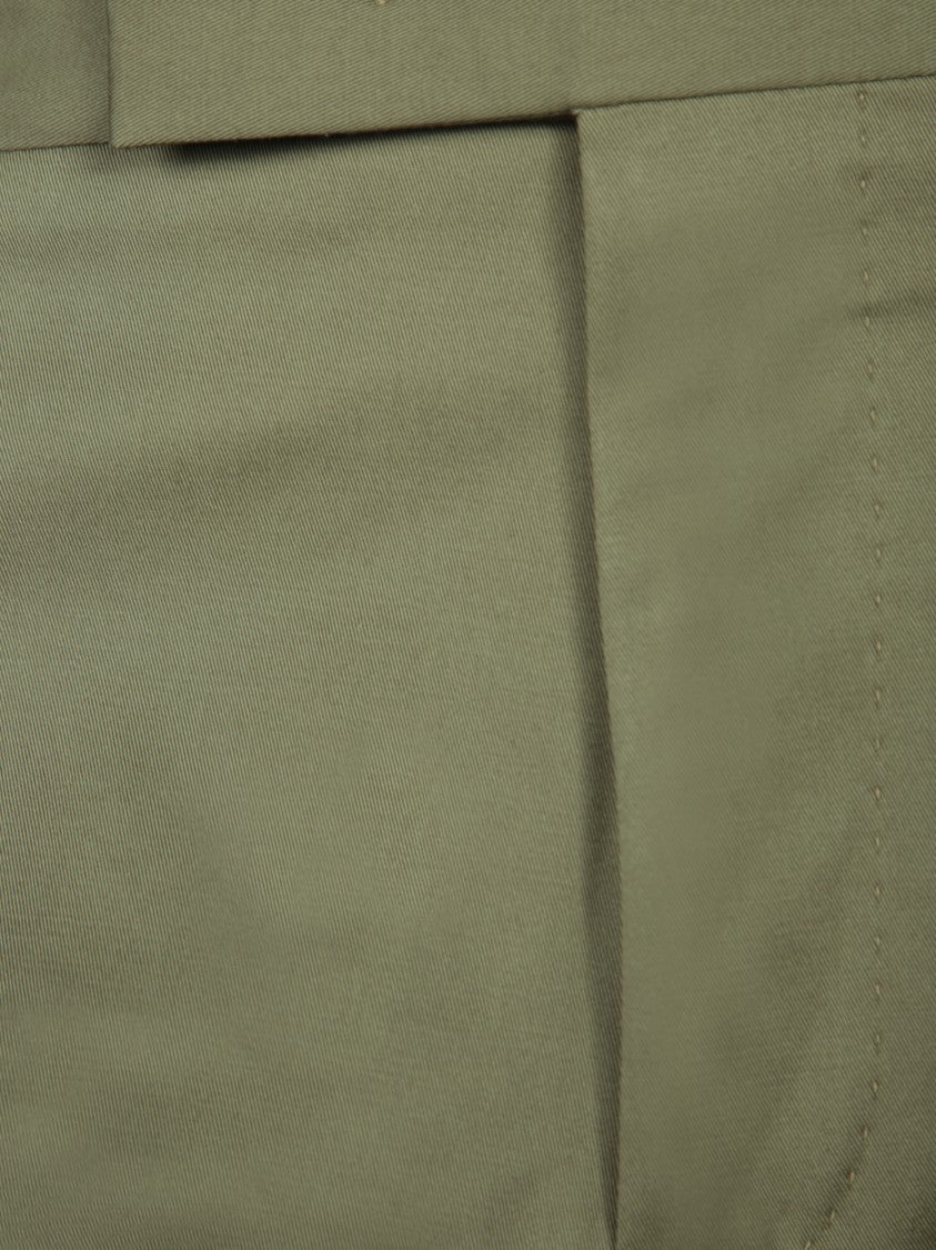 Pt Torino Military Green Tailored Trousers With Zip