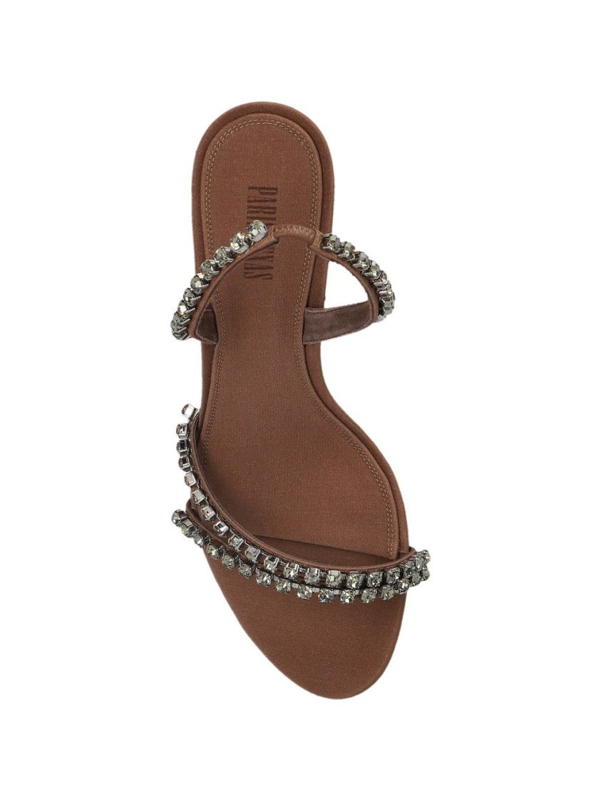 Paris Texas Ebony Silk And Nylon Strappy Sandals