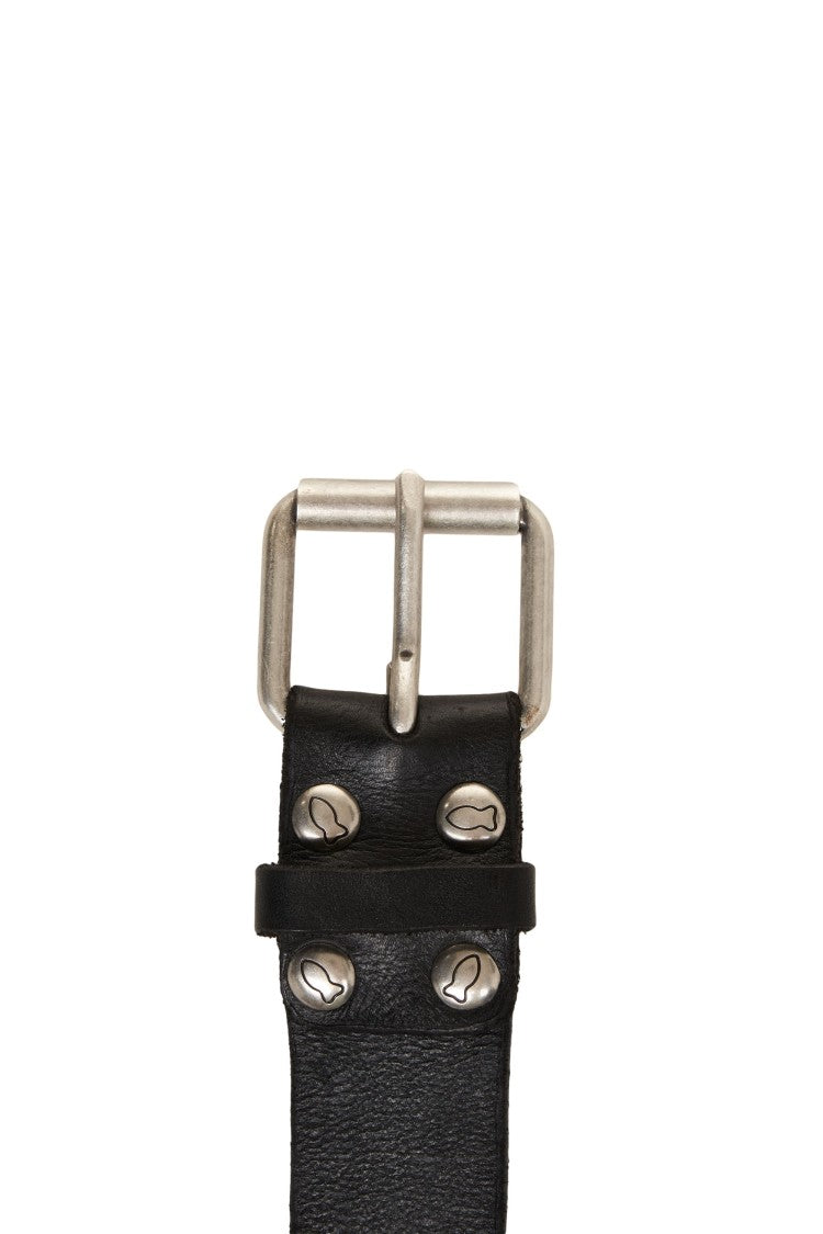 Campomaggi Black Leather Belt With Double-Row Studded Details And Sturdy Buckle