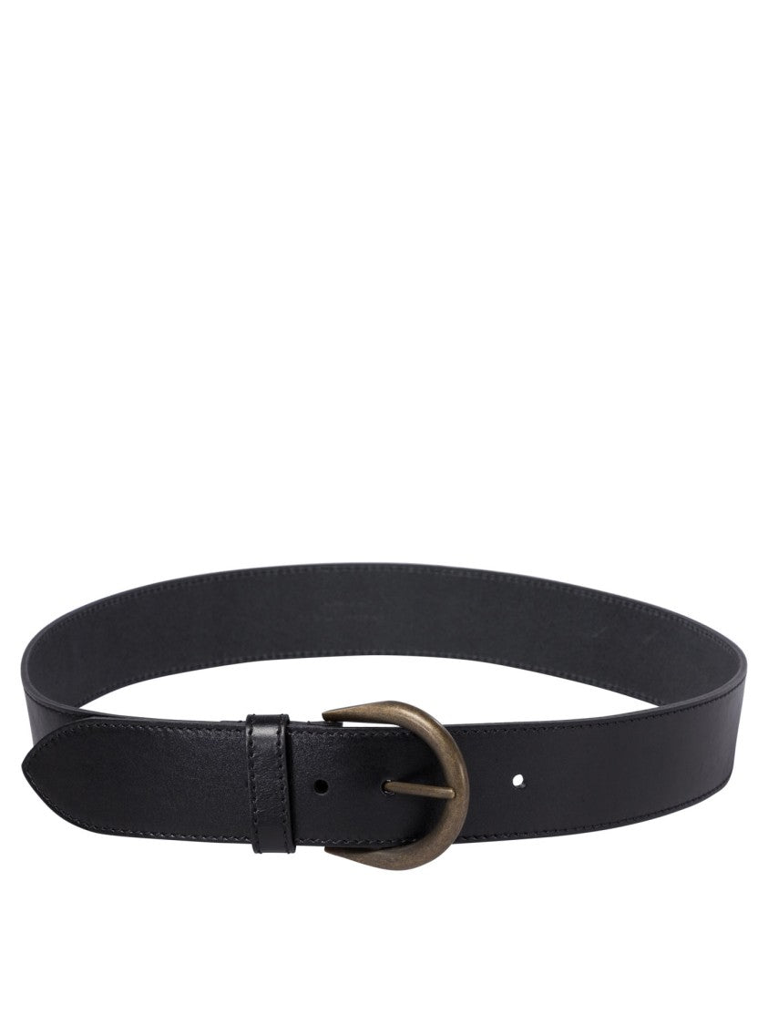 Saint Laurent Black Leather Belt