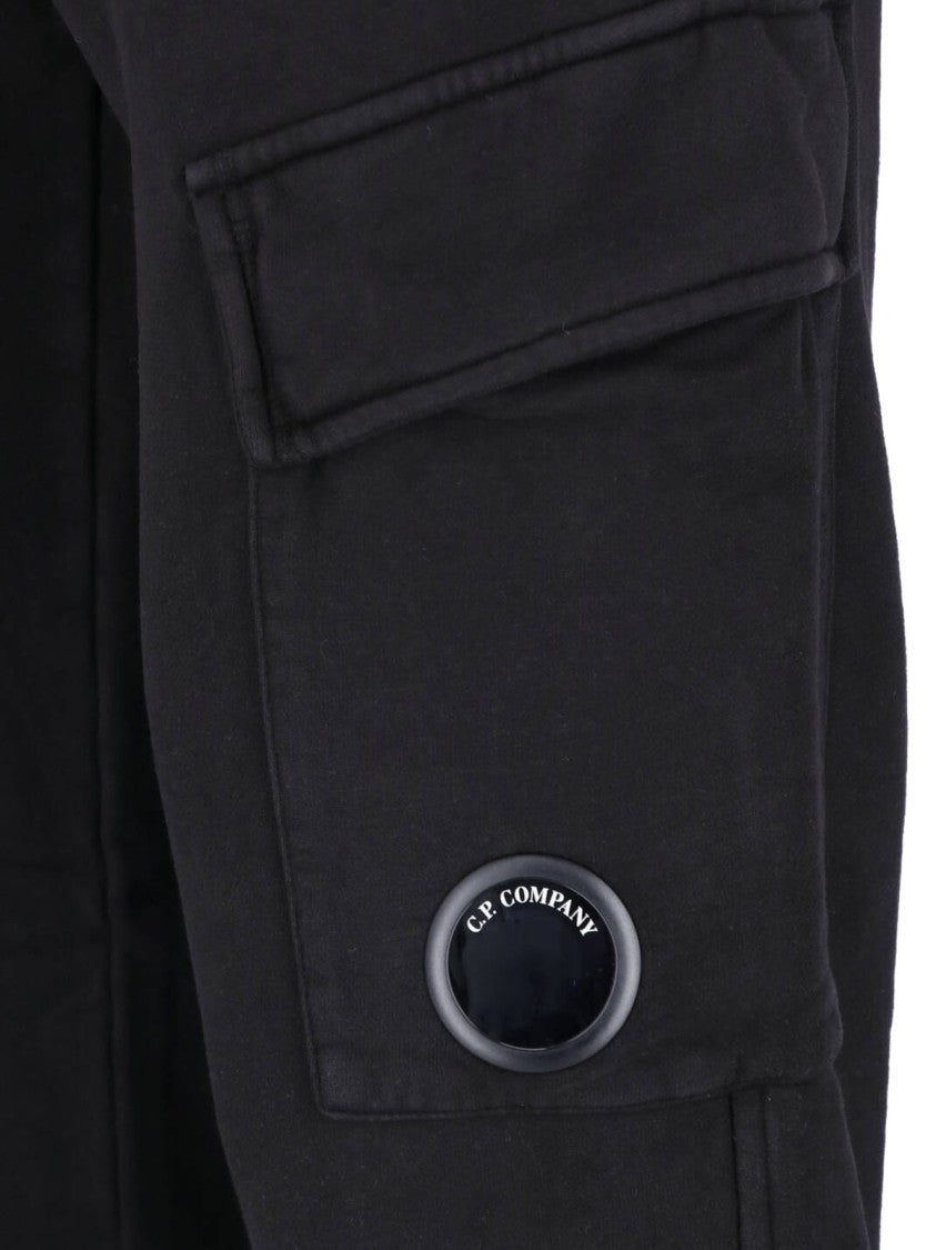 C.P. Company Black Cargo Cotton Slim Sweatpants
