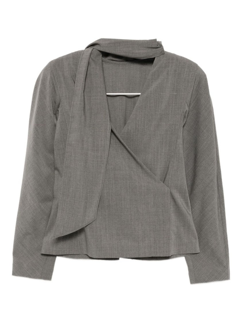 Jacquemus Tailored Wrap-Style Grey Jacquemus Sweater
