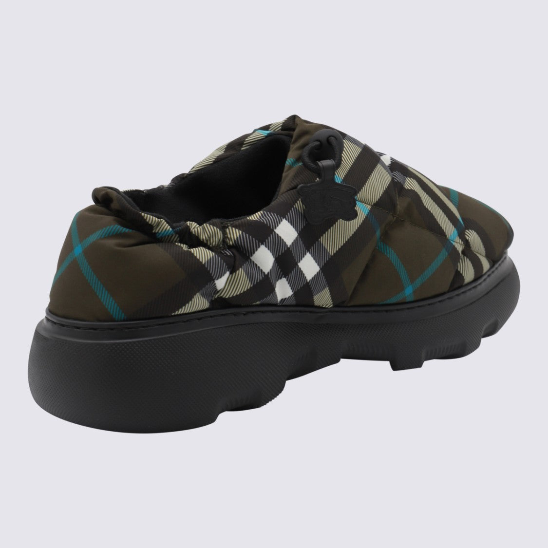 Burberry Quilted Dark Green Boots With Chunky Sole