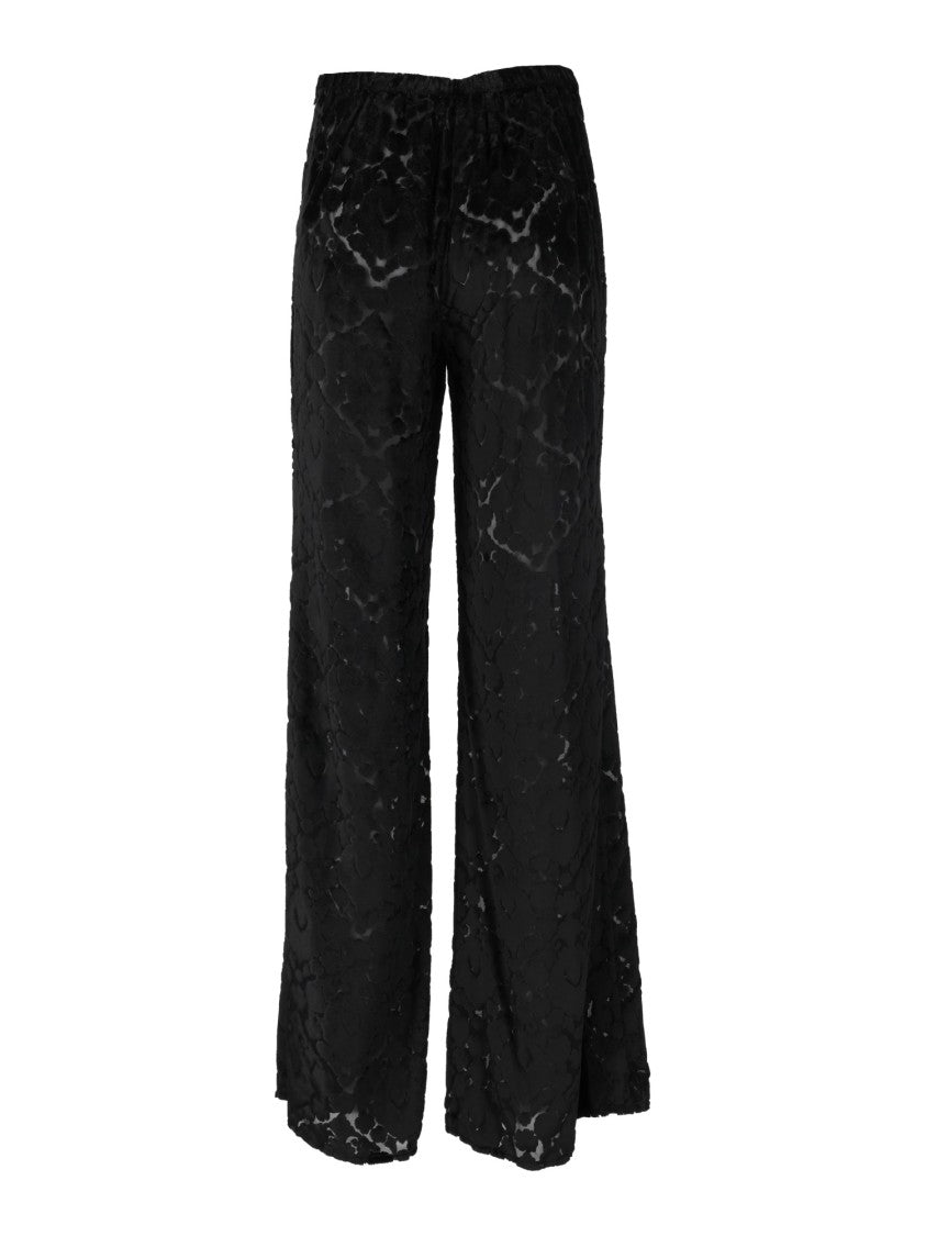 Forte Forte Devoré Velvet Wide-Leg Flared Pants