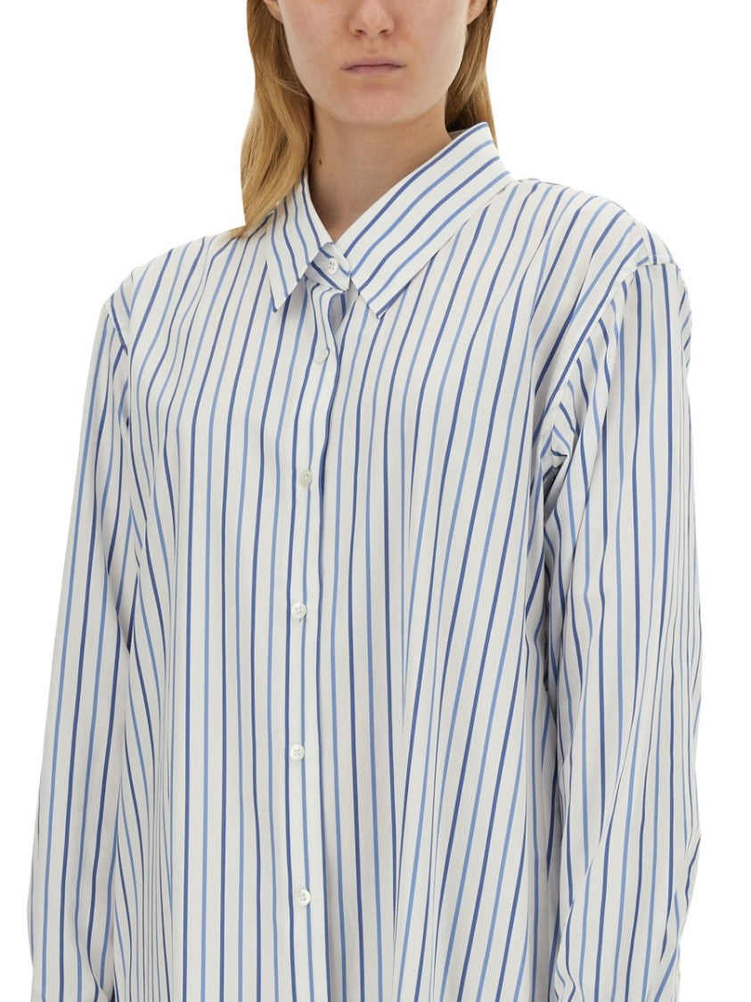 Dries Van Noten Oversized Cotton Shirt With Bold Stripe Pattern