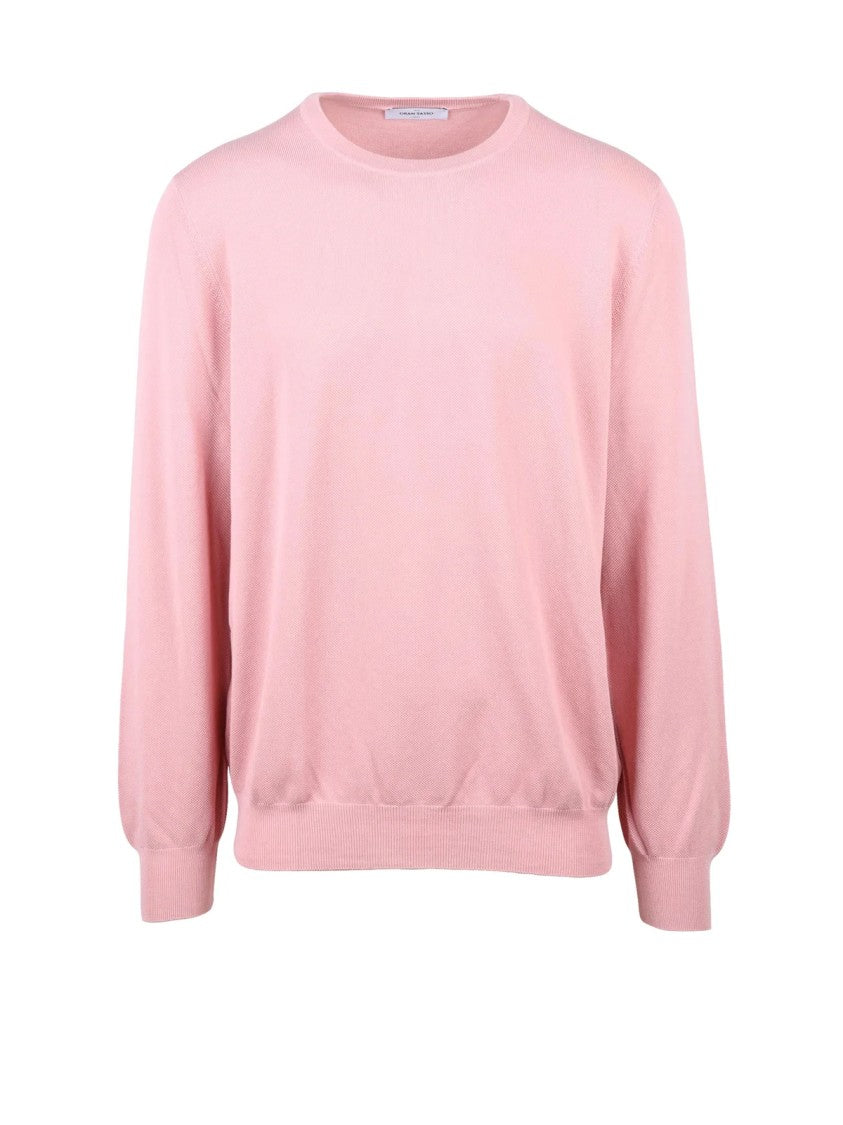 Gran Sasso Pink Crewneck Cotton Sweater