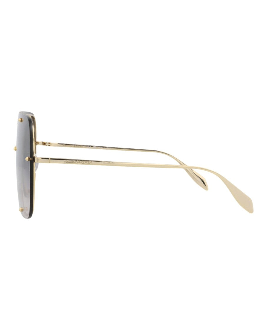 Alexander Mcqueen Shield-Frame Metal Sunglasses