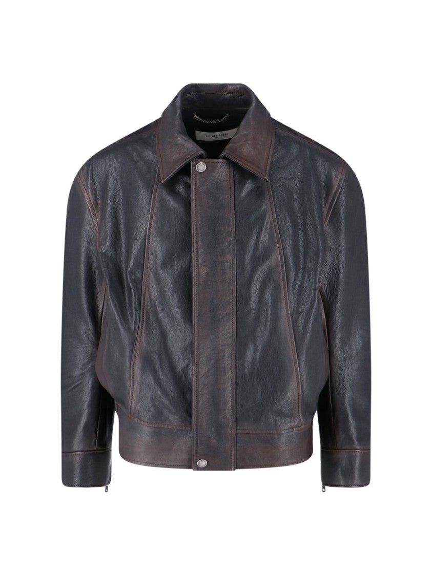 Golden Goose "Prince" Leather Jacket – Brown