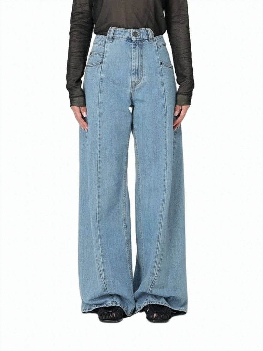 Maison Margiela High-Waisted Wide-Leg Jeans With Vertical Seams
