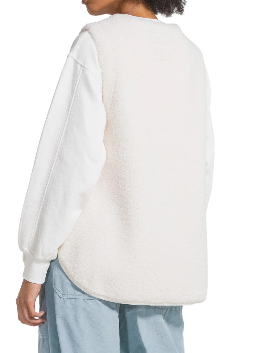 Deha Plush Texture Sleeveless Vest With Zipper Closure