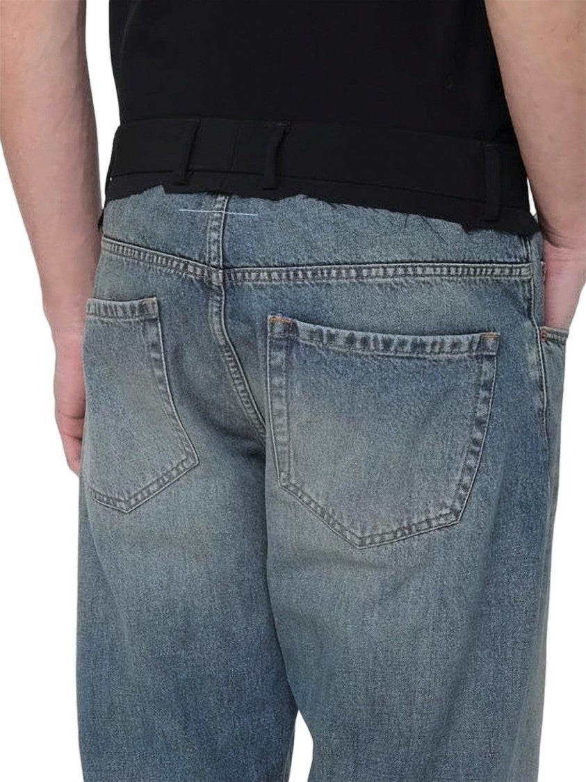 Mm6 By Maison Margiela Relaxed Fit Denim Pants With Vintage Wash