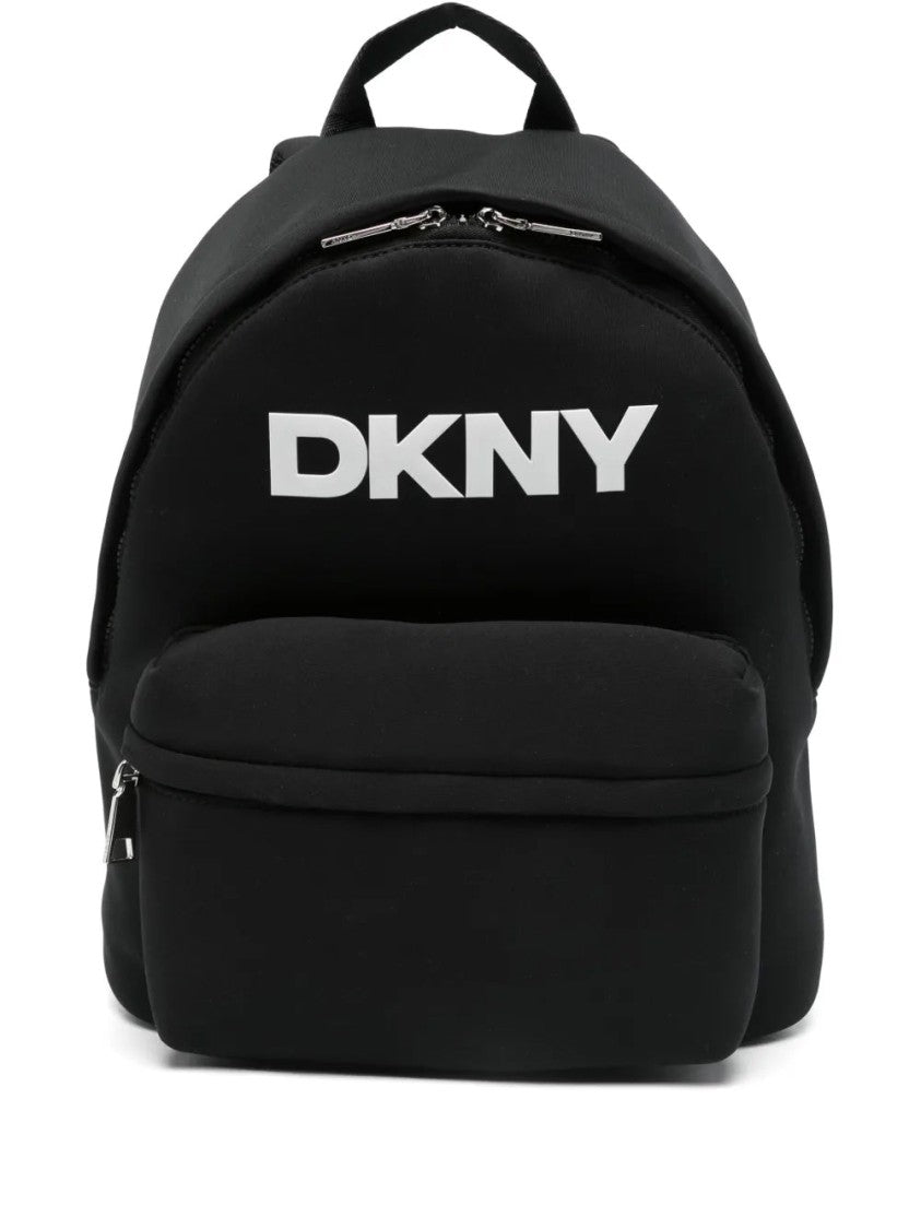 Dkny Spacious Black Dkny Backpack With Logo