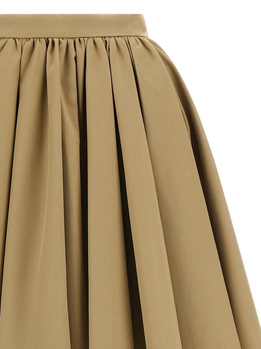 Self-Portrait Flared Asymmetrical Mini Skirt With Pleated Design
