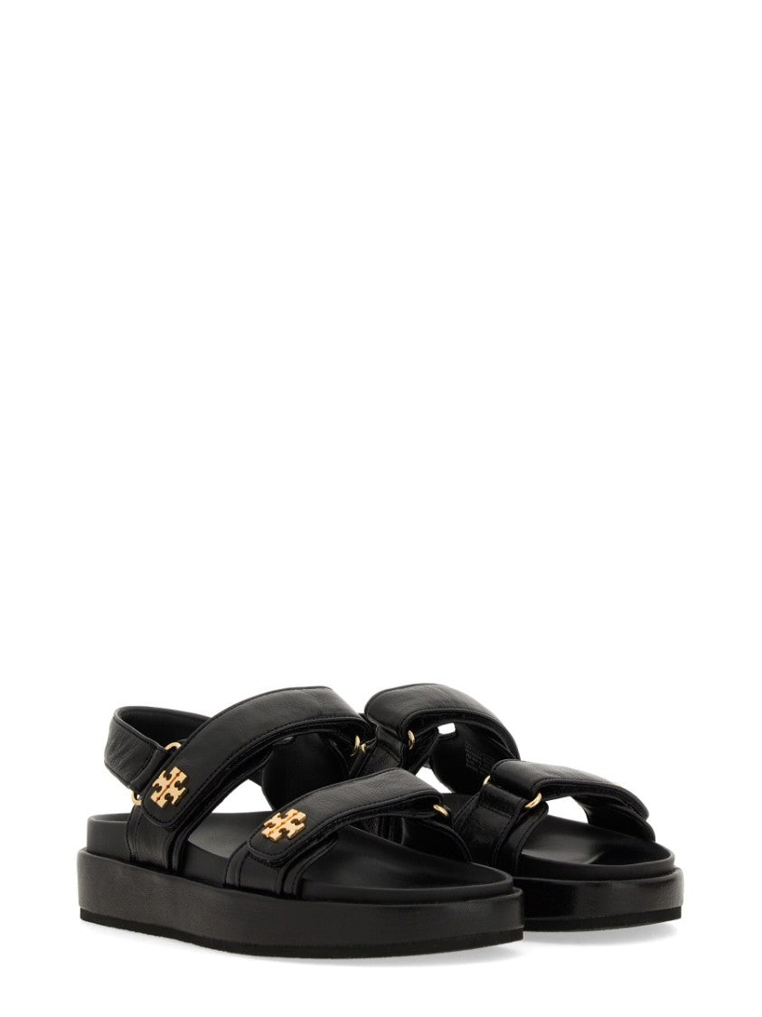 Tory Burch Black Kira Dual Logo Strap Sandals