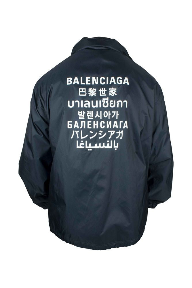 Balenciaga Waterproof Nylon Jacket With Multi-Language Logo
