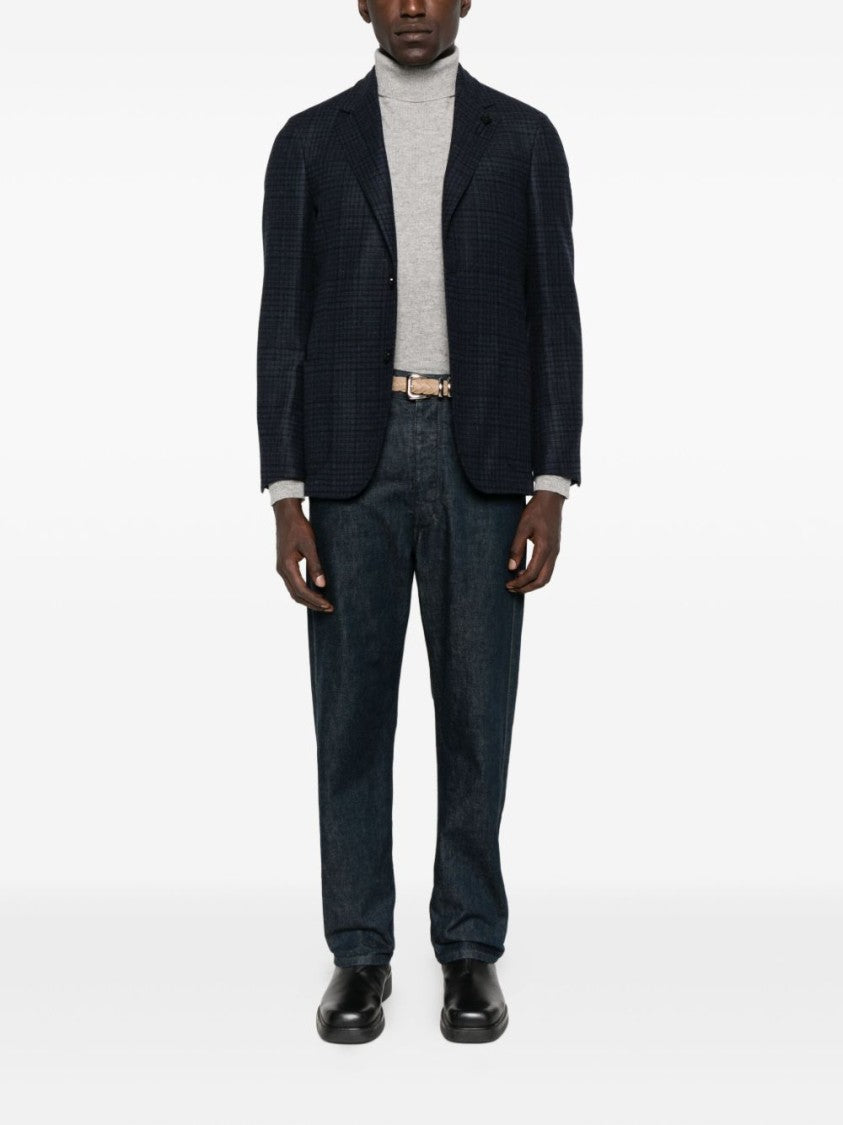 Lardini Dark Checkered Men's Blazer