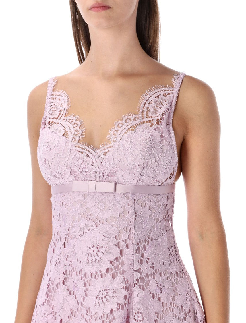 Self-Portrait Pink Foral Lace Mini Dress