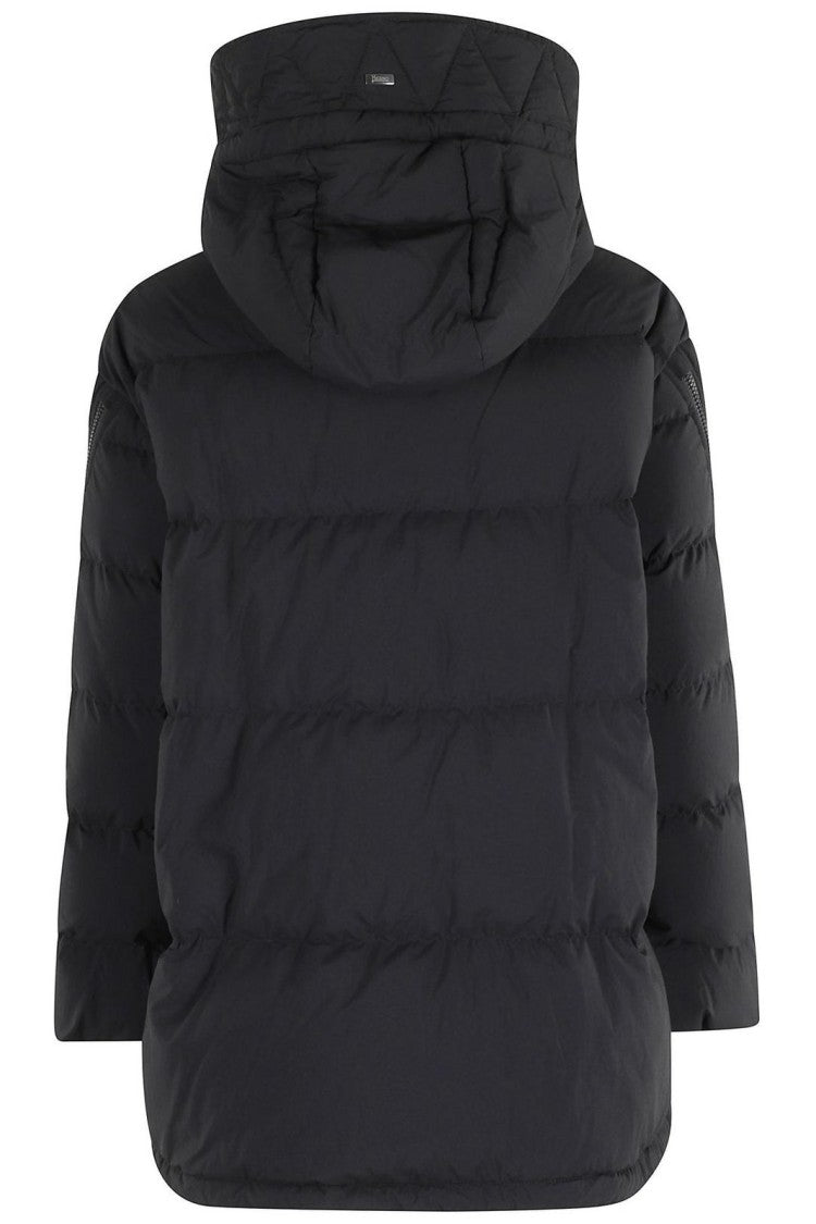 Herno Tailored Black Coat With Smooth Texture