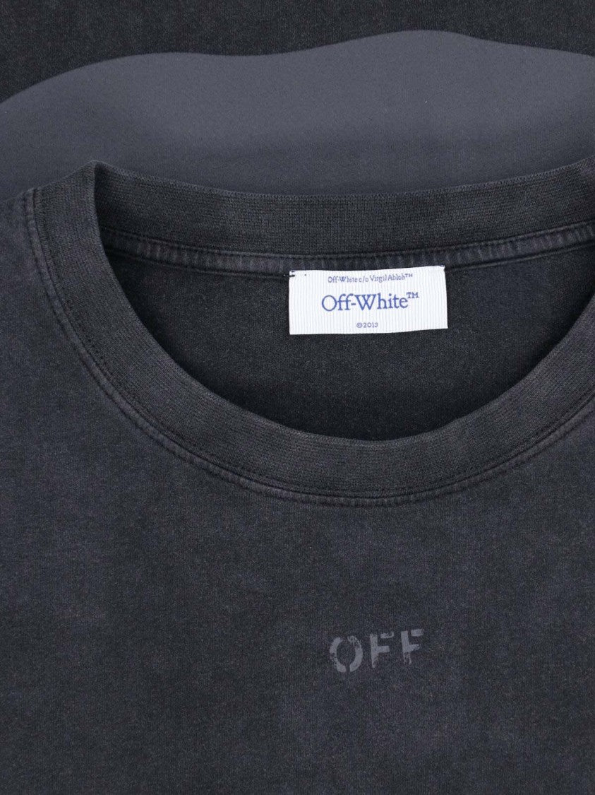 Off-White Black Cotton Swimming Face Graphic T-Shirt