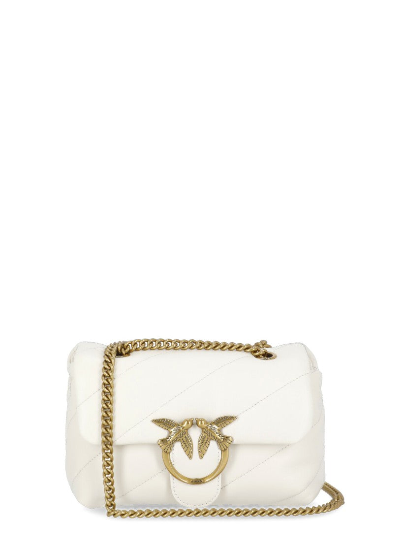 Pinko White Love Mini Puff Shoulder Bag