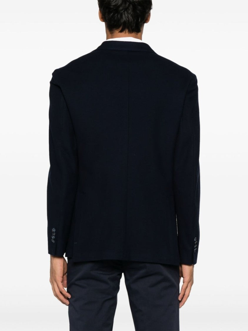 Manuel Ritz Tailored Navy Blue Cotton Jacket