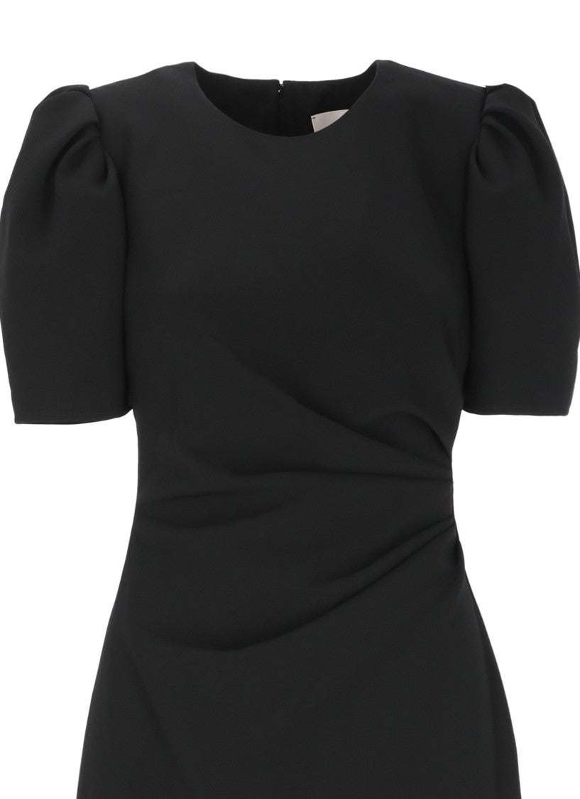 Carolina Herrera Draped Midi Dress With Structured Silhouette
