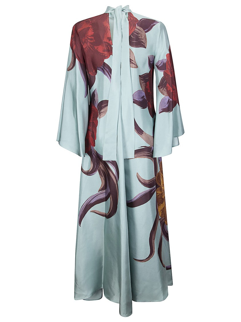 La Double J Silk Maxi Dress With Colorful Print