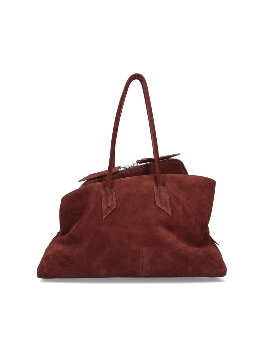 The Attico "La Passeggiata" Medium Shoulder Bag – Brown Suede
