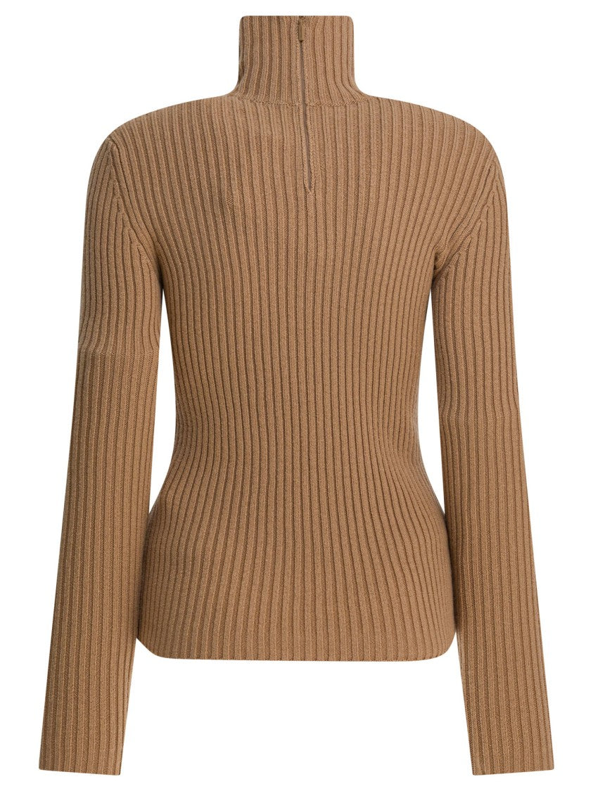 Max Mara Ribbed Wool And Cashmere Turtleneck Sweater